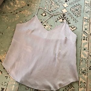 shimmery blue blouse